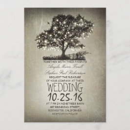 Invitaciones a la boda de árboles y cuerdas rústic