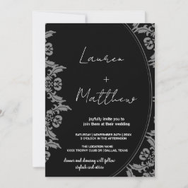 Invitaciones a la boda de arte blanco negro