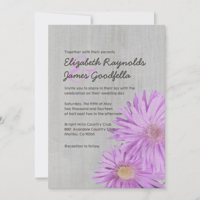Invitaciones a la boda de Aster de Frikart (Anverso)