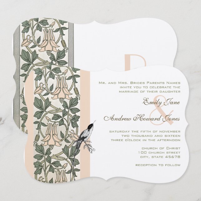 Invitaciones a la Boda de Ave Hummingbird Pink del (Anverso / Reverso)