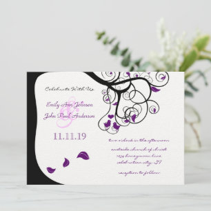 Invitaciones a la boda de aves con amor en el bosq