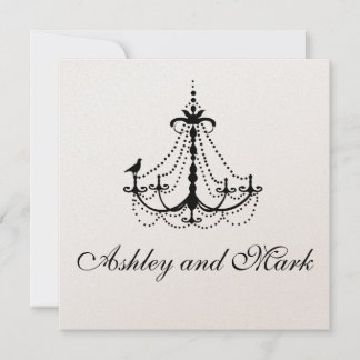 Invitaciones a la boda de aves con candelabros de