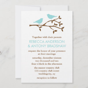 Invitaciones a la boda de Aves de Amor