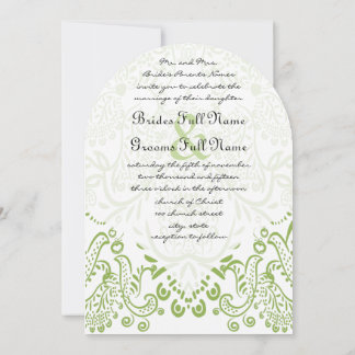 Invitaciones a la Boda de Aves Verde Apple