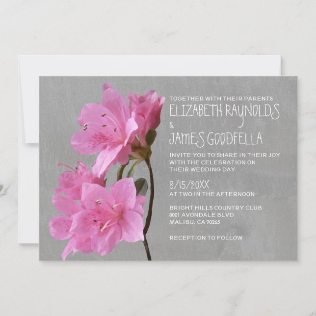 Invitaciones a la boda de Azalea (Anverso)