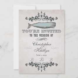 Invitaciones a la boda de ballenas en la playa vic