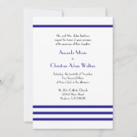 Invitaciones a la boda de bandas modernas (Azul ma