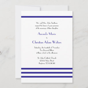 Invitaciones a la boda de bandas modernas (Azul ma