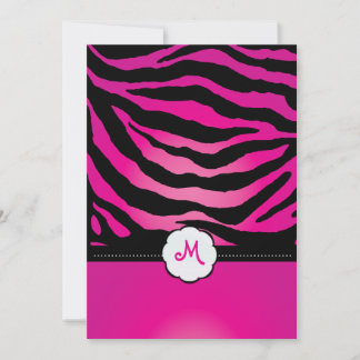 Invitaciones a la boda de bandas monogramo/cebra