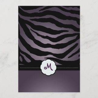 Invitaciones a la boda de bandas monogramo/cebra