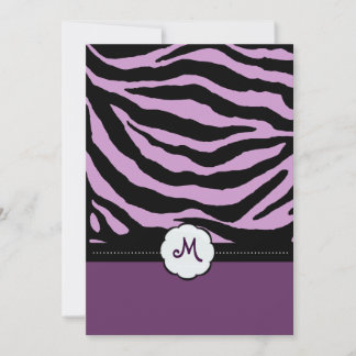 Invitaciones a la boda de bandas monogramo/cebra