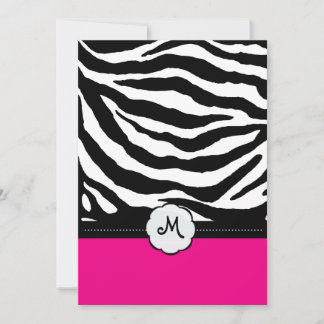 Invitaciones a la boda de bandas monogramo/cebra
