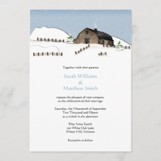 Invitaciones a la boda de Barn en el paisaje inver
