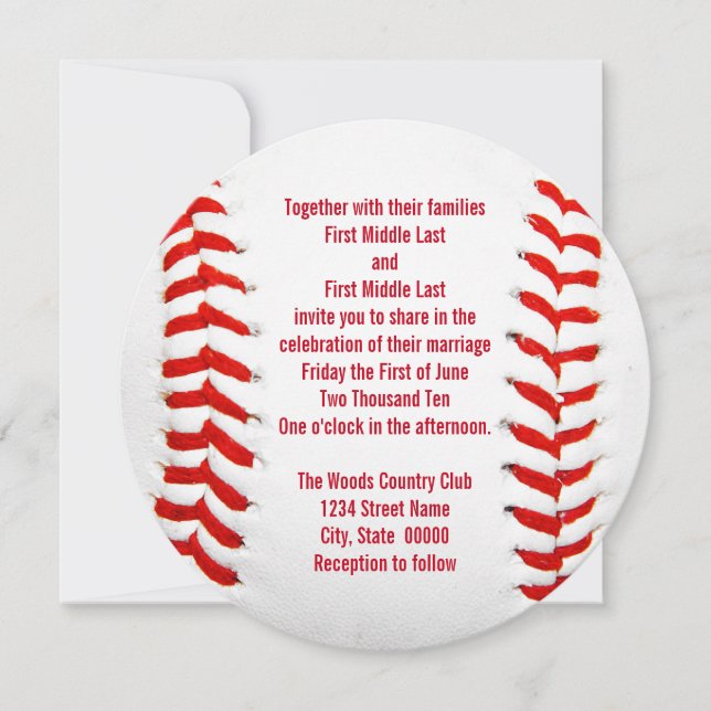Invitaciones a la boda de béisbol (Anverso)