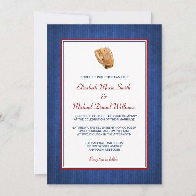 Invitaciones a la boda de béisbol (Anverso)