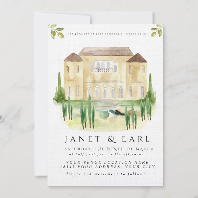 Invitaciones a la boda de Benvenuti Italia (Anverso)