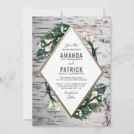 Invitaciones a la boda de Birch Tree Rustic Calla 