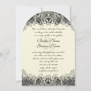 Invitaciones a la boda de Black and Ivory Paisley