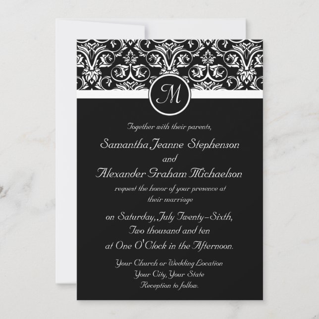 Invitaciones a la boda de Black Grand Insignia (Anverso)