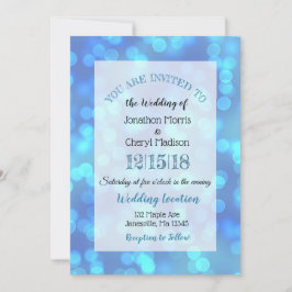 Invitaciones a la boda de Blue Bokeh