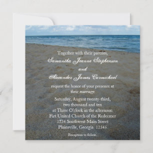 Invitaciones a la boda de Blue+Brown Sands Beach