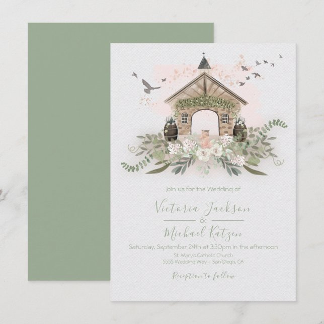 Invitaciones a la Boda de Boda de la Venecia de Pi (Anverso / Reverso)