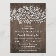 Invitaciones a la boda de bodas de madera en el ca