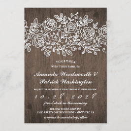 Invitaciones a la boda de bodas de madera en el ca