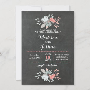 Invitaciones a la boda de bonito con cartón floral