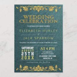 Invitaciones a la boda de Bordados Florales Verdes