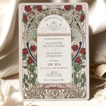 Invitaciones a la boda de Borgoña Art Nouveau Much<br><div class="desc">Invitaciones nupciales Art Nouveau de Alphonse Mucha en un diseño floral, romántico y caprichoso. Los florecientes victorianos complementan los tipos de letra Art Deco clásicos. Por favor, introduzca la información de su personalizado y ya está listo. Si desea cambiar el diseño más adelante, simplemente pulse el botón azul "Personalizar". ¡Muchas...</div>