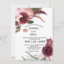 Invitaciones a la boda de Borgoña Sangria