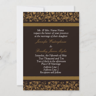 Invitaciones a la boda de Brown y Tan