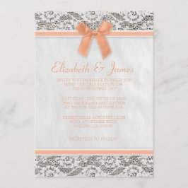 Invitaciones a la Boda de Burlap Rústico Coral