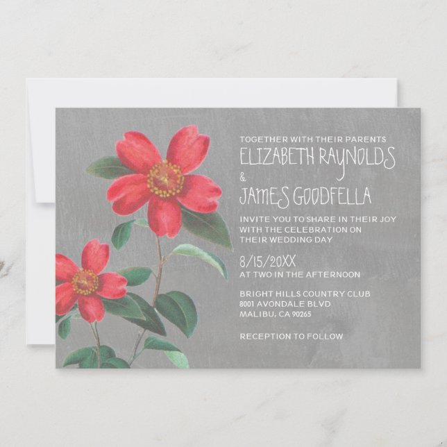Invitaciones a la boda de Camellia (Anverso)
