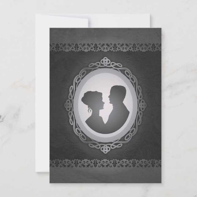 Invitaciones a la boda de Cameo gótico en Victoria (Anverso)