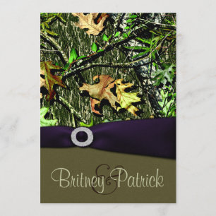 Invitaciones a la boda de Camo de Caza Púrpura Lap