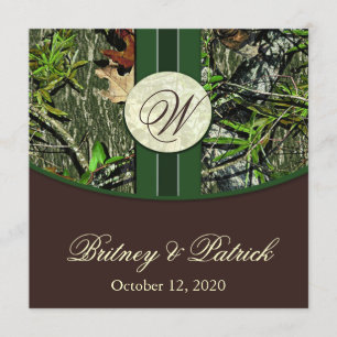 Invitaciones a la boda de Camo Verde Marrón y Caza
