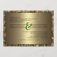 Invitaciones a la boda de Camo Verde y Oro