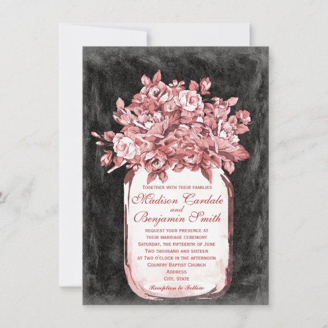 Invitaciones a la boda de cartón-chalkboard (Anverso)