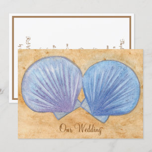 Invitaciones a la boda de cascos azules y morados
