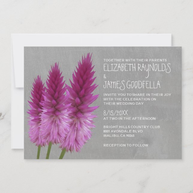 Invitaciones a la boda de Celosia (Anverso)