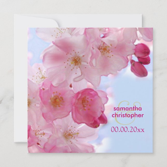 Invitaciones a la boda de cerezos/sakura (Anverso)