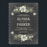 Invitaciones a la boda de Chalkboard Blooms<br><div class="desc">Elementos coincidentes disponibles. Visite nuestra tienda en BERRYBERRYSWEET.COM para más opciones. Diseño © Berry Berry Sweet Designs</div>