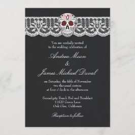 Invitaciones a la boda de Chalkboard con cráneo de