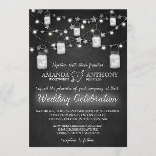 Invitaciones a la boda de Chalkboard Firefly Mason