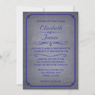 Invitaciones a la Boda de Chalkboard Royal Blue Vi