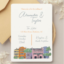 Invitaciones a la boda de Charleston en Carolina d