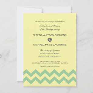 Invitaciones a la boda de Chevron Amarillo y Aqua