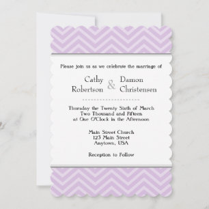 Invitaciones a la boda de Chevron Lavender